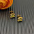 David Yurman 8mm Gold Four-Prong Green Diamond Stud Earrings
