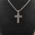 David Yurman Double Twist Cross Pendant Necklace with Black Diamonds, 3mm Cable Chain, Length 50cm + 5cm / 60cm + 5cm