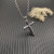 David Yurman Sterling Silver Chevron Cross White Diamond Necklace