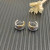 David Yurman Gold and Silver Pav&Atilde;&copy; 14mm Huggie Hoop Earrings