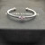 David Yurman 3mm Silver Sunburst Cuff Bracelet, Fits Wrist Size 16cm - 20cm