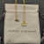 David Yurman Gold Diamond Initial F Disc Pendant Necklace