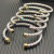 David Yurman 6mm Gold and Silver Turquoise Cable Cuff Bracelet