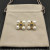 David Yurman 16.5mm Gold Pyramid Pearl Stud Earrings