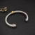 David Yurman 7mm Sterling Silver Cable Cuff Bracelet with Gold Bead End Caps White Diamonds
