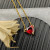 David Yurman 8mm Ruby Heart Diamond Pendant Necklace