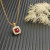David Yurman Gold Square Red Diamond Necklace 1.5mm