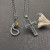 David Yurman Double Twist Cross Pendant Necklace with Black Diamonds, 3mm Cable Chain, Length 50cm + 5cm / 60cm + 5cm