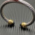 David Yurman 7mm Gold Black Diamond Head Gemstone Bracelet, Fits Wrist Sizes 16&acirc;20cm