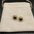 David Yurman 7mm Gold Square Black Diamond Stud Earrings