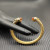 David Yurman 7mm Gold-Tone Cable Cuff Bracelet Champagne Diamonds