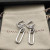 David Yurman Silver Four-Ring Earrings, 53.5mm Length