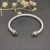 David Yurman 5mm Cable Classics Rotating Light Green Diamond Cuff Bracelet