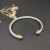 David Yurman 5mm Gold-Tone Cable Cuff Bracelet with Smooth Round End Caps