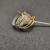 David Yurman Gold Tone Cable Single Row Diamond Hoop Earrings