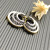 David Yurman 21x20mm Gold and Silver Triple Interlocking Hoop Earrings