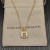 David Yurman Gold Square White Diamond Pendant Necklace, 1.5mm Chain, Length 45cm + 5cm