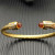 David Yurman 5mm Gold-Tone Cable Cuff Bracelet Champagne Diamonds