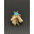 David Yurman Gold 8mm Four-Prong Blue Diamond Ring