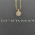 David Yurman 14mm Gold Four-Prong Pav&Atilde;&copy; Diamond Necklace, 2mm Chain, 45+5cm Adjustable Length