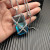 David Yurman Blue Crystal Bezel Pendant Necklace
