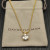 David Yurman Gold 11mm Four-Prong White Diamond Necklace