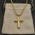 David Yurman Gold Chevron Cross White Diamond Necklace