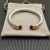 David Yurman 7mm Gold-Tone End Caps Sterling Silver Cable Cuff Bracelet Red Diamonds