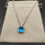 David Yurman Sterling Silver 11mm Four-Prong Blue Diamond Necklace