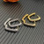 David Yurman Gold 24.3&Atilde;15.9mm Pav&Atilde;&copy; Hoop Earrings