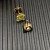 David Yurman 8mm Gold Four-Prong Green Diamond Stud Earrings