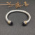 David Yurman 7mm Gold and Silver Double Diamond Station Purple Diamond Cuff Bracelet
