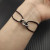 David Yurman Black Double Ring Sterling Silver Nylon Cord Bracelet