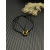 David Yurman Black Double Ring Gold Nylon Cord Bracelet