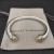 David Yurman 7mm Gold and Silver Dome-End Cable Cuff Bracelet