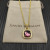 David Yurman Gold 14mm Square Purple Diamond Necklace