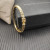 David Yurman 6.2mm Gold Pav&Atilde;&copy; Hook Clasp Engraved Wave Bracelet