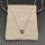 David Yurman Silver 8mm Four-Prong Black Diamond Necklace Adjustable 42+3+3cm