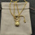 David Yurman 14mm Gold Four-Prong Pav&Atilde;&copy; Diamond Necklace, 2mm Chain, 45+5cm Adjustable Length