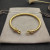 David Yurman 4mm Gold Diamond Hook Cuff Bracelet, Fits Wrist Size 16cm - 20cm