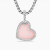 David Yurman Silver Heart Pink Opal Necklace, 2mm Chain, 45+5cm Adjustable Length
