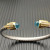 David Yurman 5mm Gold End Sterling Silver 5-Row Pav&Atilde;&copy; Blue Diamond Bracelet