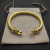 David Yurman Gold-Tone 7mm Diamond Hook Head Cuff Bracelet