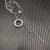 David Yurman 26mm Silver Circle Diamond Accent Sweater Necklace, 1.5mm Chain, Adjustable 90cm Length