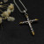 David Yurman Gold and Silver Cross Pendant Necklace with Cable Details