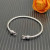 David Yurman Sterling Silver 3mm Pav&Atilde;&copy; Hook-End Bangle Bracelet