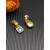 David Yurman Gold Blue Pav&Atilde;&copy; Square Cable Drop Earrings
