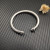 David Yurman 5mm Sterling Silver Oval Pav&Atilde;&copy; Cable Cuff Bracelet