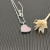David Yurman Silver Heart Pink Opal Necklace, 2mm Chain, 45+5cm Adjustable Length