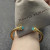 David Yurman 5mm Gold Angled Blue Chalcedony Cuff Bracelet, Fits Wrist Size 16cm - 20cm